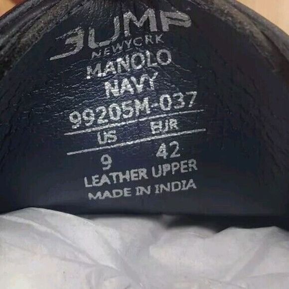 Jump New York Manolo Double Monk Strap Dress Shoes Men Sz 9 M Navy Blue Leather - Picture 10 of 11